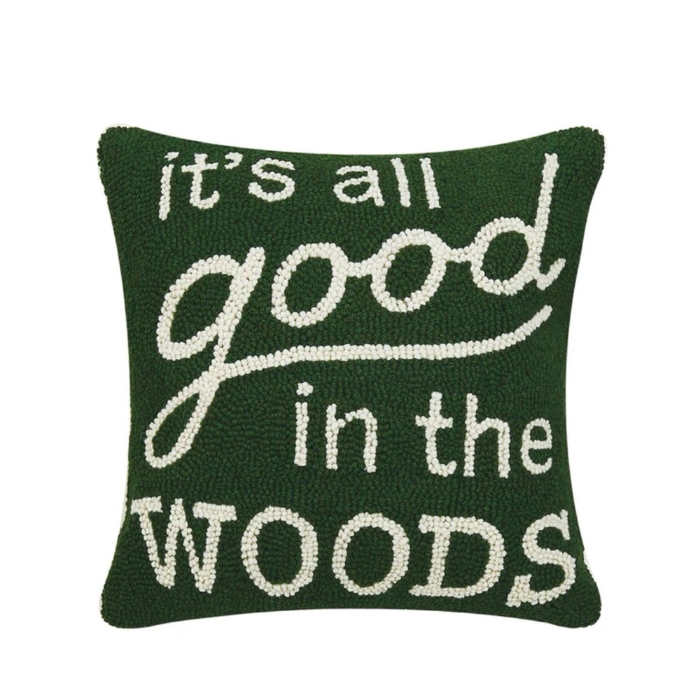It’s All Good In The Woods needlework pillow - Peking Craft